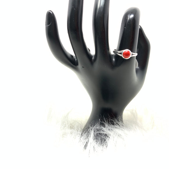 Red Coral Ring, size 6