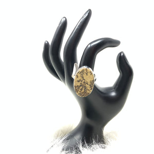 Psilomelane Dendrite Ring, size 11