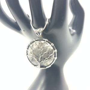 Wire Wrapped Tree of Life Rutile Quartz Pendant