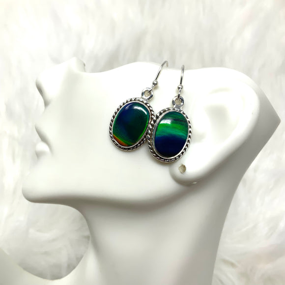 Blue Aura Opal Earrings