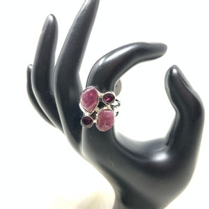 Multistone Ruby Ring, size 8