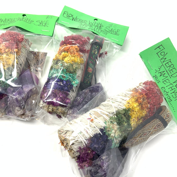 Floral Wrapped Sage Bundle Gift Set