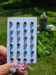 Gemstone Post Earrings