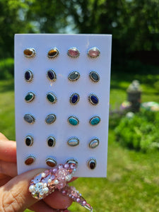 Gemstone Post Earrings