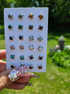 Gemstone Post Earrings