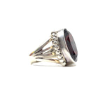 Large Faceted Garnet Statement Ring, size 9