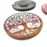 Dyed Rainbow Stone Disc Incense Burner